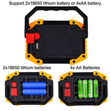 Carica l'immagine nel visualizzatore di Gallery, Portatile Lampada da Lavoro 20W, 6400mAh con Batteria Ricaricabile Nero