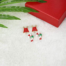 Carica l'immagine nel visualizzatore di Gallery, YADOCA 8 Paia Natale Stile Orecchini per Donne Bambina Regalo...