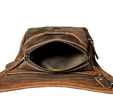 Carica l'immagine nel visualizzatore di Gallery, Xieben Vintage Leather Drop Leg Bag per Uomini Donne Marsupio #04deepbrown