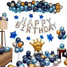 Carica l'immagine nel visualizzatore di Gallery, Ponmoo Feste di Compleanno con Palloncini Argento Oro Blu, 124 Pezzi