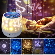 Carica l'immagine nel visualizzatore di Gallery, Lampada Proiettore Stelle,Luci Luna notturne per bambini con 360 Rotating...