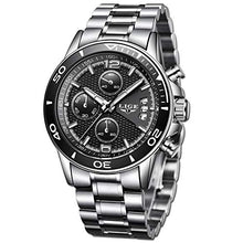 Carica l'immagine nel visualizzatore di Gallery, LIGE orologio da uomo acciaio inossidabile impermeabile sportivo 1 Nero - Ilgrandebazar