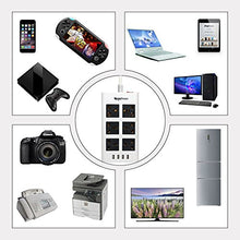 Carica l'immagine nel visualizzatore di Gallery, MutecPower Universale multipresa Ciabatta con 6 Prese e 4 Porte USB Spina EU - Ilgrandebazar