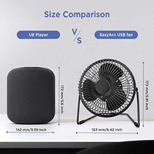 Carica l'immagine nel visualizzatore di Gallery, EasyAcc Ventilatore USB, 6 Pollici Mini da Tavolo 6 Pollici, Nero