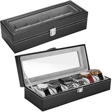 Carica l'immagine nel visualizzatore di Gallery, Procase Scatola Porta Orologi per 6 con Coperchio In Vetro,... - Ilgrandebazar