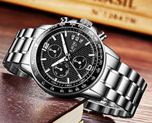 Carica l'immagine nel visualizzatore di Gallery, LIGE orologio da uomo acciaio inossidabile impermeabile sportivo 1 Nero - Ilgrandebazar