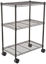 Carica l'immagine nel visualizzatore di Gallery, AmazonBasics - Scaffalatura a 3 ripiani, su rotelle, Nero - Ilgrandebazar