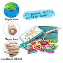 Carica l'immagine nel visualizzatore di Gallery, LHKJ Magnetico Gioco di Pesca,Gioco Pesca in Legno per bambini,15 Pesci... - Ilgrandebazar