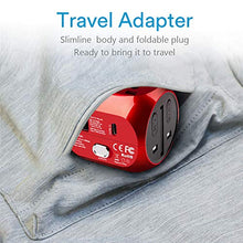 Carica l'immagine nel visualizzatore di Gallery, Milool Adattatore Universale da Viaggio con QC3.0 Quick Charge 2 Porte Rosso - Ilgrandebazar