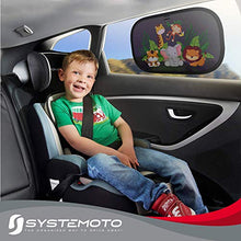 Carica l'immagine nel visualizzatore di Gallery, Systemoto Parasole Auto per bambini - Extra scuro con WildLife - Dark