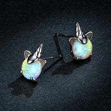 Carica l'immagine nel visualizzatore di Gallery, Bamoer, orecchini a perno in argento Sterling 925 con Unicorno Argentato. - Ilgrandebazar