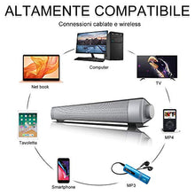 Carica l'immagine nel visualizzatore di Gallery, VersionTECH. Soundbar 2.0 Canali, Altoparlante Hi-Fi Suono Surround 3D,...