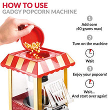 Carica l'immagine nel visualizzatore di Gallery, Gadgy Popcorn Machine - Retro Macchina Pop Corn Compatta, Aria Calda Senza... - Ilgrandebazar