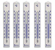 Carica l'immagine nel visualizzatore di Gallery, Lantelme 4086 Set di 5 termometri analogici per Interno ed Esterno; in bianco - Ilgrandebazar