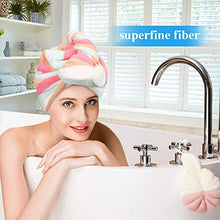 Carica l'immagine nel visualizzatore di Gallery, esafio Asciugamano per Capelli a Turbante in Microfibra con Arcobaleno - Ilgrandebazar