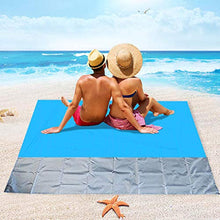 Carica l'immagine nel visualizzatore di Gallery, ZFYQ Coperta da Spiaggia, 140x200cm Anti Sabbia Impermeabile Portatile...