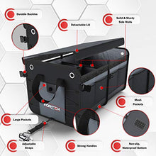 Carica l'immagine nel visualizzatore di Gallery, FORTEM Organizer Bagagliaio Auto, Borsa Cofano 2 SCOMPARTI, GRIGIO - Ilgrandebazar