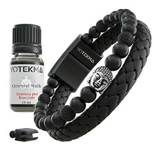 Carica l'immagine nel visualizzatore di Gallery, Yotekma Bracciale Uomo Essenza Aromaterapia Vera Pelle Naturale, Pietra... - Ilgrandebazar