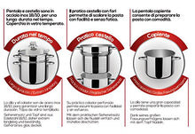 Carica l'immagine nel visualizzatore di Gallery, Aeternum Divina Pastarella Pentola per Pasta, Acciaio, Adatto all'Induzione,... - Ilgrandebazar