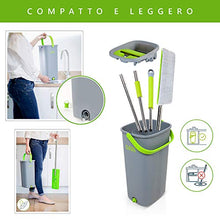 Carica l'immagine nel visualizzatore di Gallery, Easygleam Set Mocio Lavapavimenti e Secchio | Mop Pavimenti in Microfibra |...