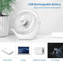 Carica l'immagine nel visualizzatore di Gallery, Omasi Ventilatore mini USB ricaricabili batteria 3600mAh Ventilatori Bianco