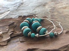 Carica l'immagine nel visualizzatore di Gallery, ✿ BOHO TRIBAL Turchese Hoop ORECCHINI ✿ orecchini in stile Bali