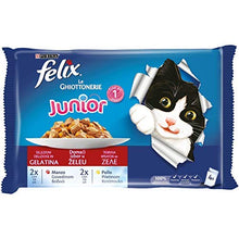Carica l'immagine nel visualizzatore di Gallery, Felix Le Ghiottonerie Gatto Junior con Manzo e Pollo, 4 x 100 g -...