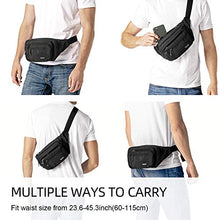 Carica l'immagine nel visualizzatore di Gallery, FREETOO Marsupio con 5 Tasche Bum Bag cintura regolabile Nero