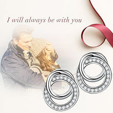 Carica l'immagine nel visualizzatore di Gallery, Orecchini in argento 925 donna fiore Dolce amore romanticoad incastro...