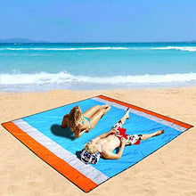 Carica l'immagine nel visualizzatore di Gallery, HISAYSY Coperta da Spiaggia, 210 x 200CM Picnic con Blu-arancione