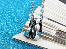 Carica l'immagine nel visualizzatore di Gallery, Flongo coppia collana amante regalo per donna uomo anelli interblocco Black - Ilgrandebazar