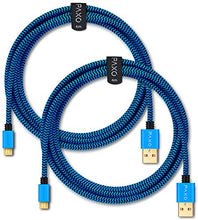 Carica l'immagine nel visualizzatore di Gallery, 2x 4m cavo di ricarica in 4 metri, 2 x Cavo da USB a Micro USB, nero-blu