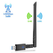 Carica l'immagine nel visualizzatore di Gallery, Adattatore Antenna WiFi USB, synmixx Dual Band Chiavetta 1200Mbps... - Ilgrandebazar