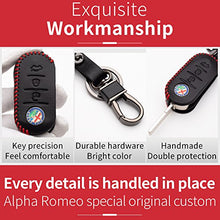 Carica l'immagine nel visualizzatore di Gallery, Cover Guscio Custodia in Pelle con Portachiavi per Chiave Alfa Romeo Mito...