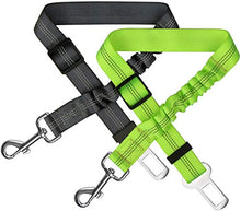 Carica l'immagine nel visualizzatore di Gallery, Zellar Cintura di Sicurezza per Cani, Regolabile in Nylon 2pcs, nero+verde