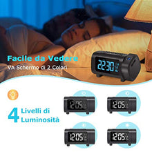 Carica l'immagine nel visualizzatore di Gallery, Liorque Sveglia con Proiettore Digitale da Comodino FM Radiosveglia...