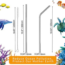 Carica l'immagine nel visualizzatore di Gallery, VEHHE Cannucce Metallo Riutilizzabili 10,5"in 10pcs-metallizzato