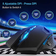 Carica l'immagine nel visualizzatore di Gallery, TECKNET Mouse da Gioco Wireless, Raptor 2.4G Gaming, per Nero
