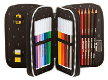 Carica l'immagine nel visualizzatore di Gallery, Astuccio 3 Zip Juventus Coaches, Bianco &amp; Nero, Con materiale scolastico: 18...