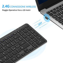 Carica l'immagine nel visualizzatore di Gallery, OMOTON Tastiera Wireless per PC Windows 7/8/10, con Ricevitore USB Nera