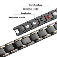 Carica l'immagine nel visualizzatore di Gallery, Magnetico bracciale per uomo, oro nero titanio acciaio terapia magnetica... - Ilgrandebazar