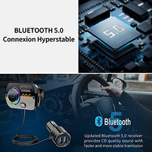 Carica l'immagine nel visualizzatore di Gallery, FM Trasmettitore Bluetooth 5.0 per Auto con Due Porta USB (QC 3.0 e Nero