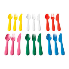Carica l'immagine nel visualizzatore di Gallery, Ikea kalas Posate di plastica per Bambini Set 36 Pezzi - 6 coltelli 6 Multi - Ilgrandebazar