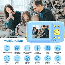 Carica l'immagine nel visualizzatore di Gallery, Fotocamera per Bambini Macchina Fotografica Subacquea Blu
