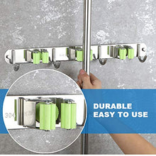 Carica l'immagine nel visualizzatore di Gallery, Hugool Supporto da Parete per mocio e Scopa in Acciaio Inox, Organizer per... - Ilgrandebazar