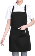 Carica l'immagine nel visualizzatore di Gallery, Esonmus Grembiule regolabile da 2 pezzi con 2 tasche Grembiuli da Cucina per Cuoco, per Uomo e Donna, Nero