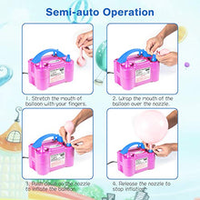 Carica l'immagine nel visualizzatore di Gallery, Dr.meter Pompa a Palloncino Gonfiabile, Elettrica di Rosa + Blu