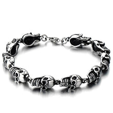 Carica l'immagine nel visualizzatore di Gallery, Unisex, Braccialetto del Cranio Teschio, Bracciale da Uomo Donna, Acciaio... - Ilgrandebazar
