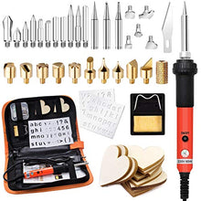 Carica l'immagine nel visualizzatore di Gallery, 45 Pezzi Kit Pirografia Legno,Preciva 60W Portatile Arancione - Ilgrandebazar
