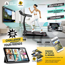 Carica l'immagine nel visualizzatore di Gallery, Tapis ROULANT Elettrico Pieghevole Bluetooth (1800 W / 2,5HP Picco), App...